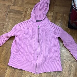 Liz Claiborne Pink Hooded Cardigan